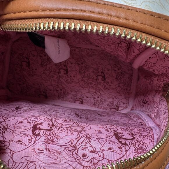 Loungefly Disney Princess Characters Autumn Fall Floral Mini Backpack Cream Pink - Picture 7 of 10